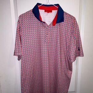 Men’s Red Geometric Polo by Redvanly